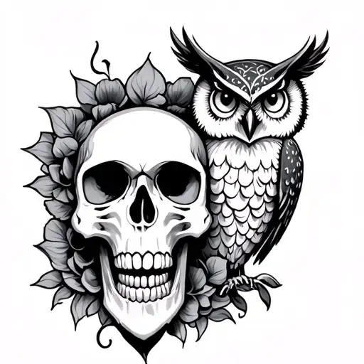 Skull And Owl And Glower