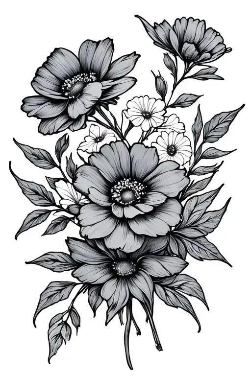 Fine Line Flower Bouquet