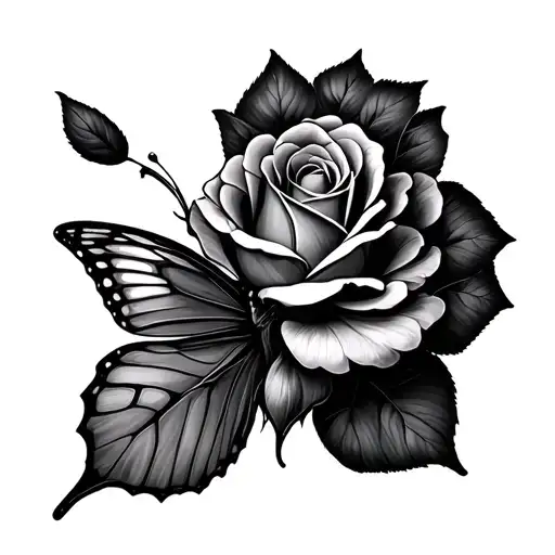 Rose And Butterfly