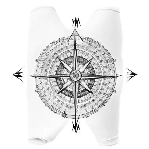 Lower Arm Sleeve With Compass And Map Lines