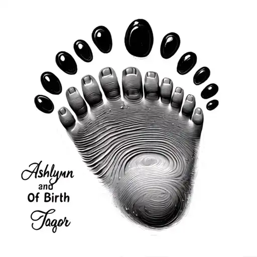 Ashlynn Foot Print And Date Of Birth