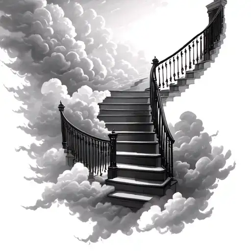 Heaven Staircase With Clouds