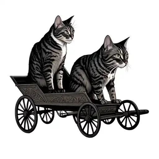Freya Cats With Chariot Norse Style