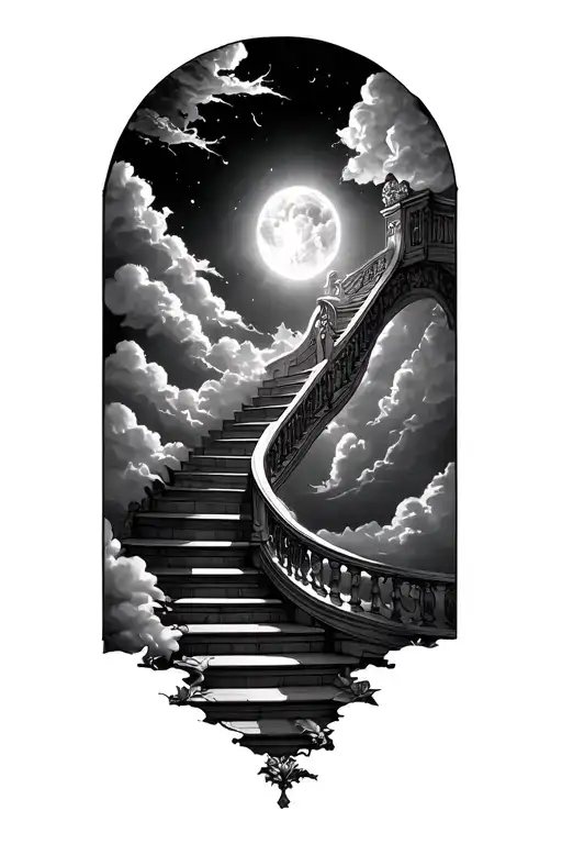Heaven Staircase With Clouds