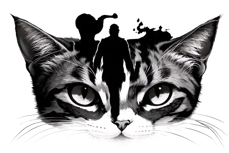 Cat With Only 3 Lives Left And A Survivor Silhouette Emerging