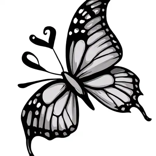 Dark Droopy Butterfly Perched