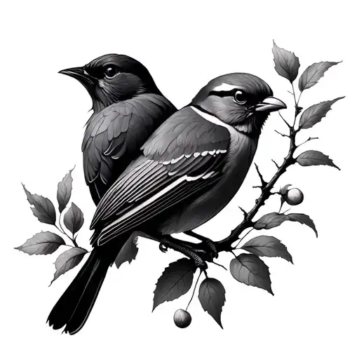 Hawthorn Branch Throstle Bird