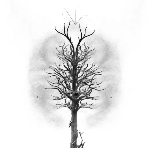 Wren In Linden Tree As A Totem Pole