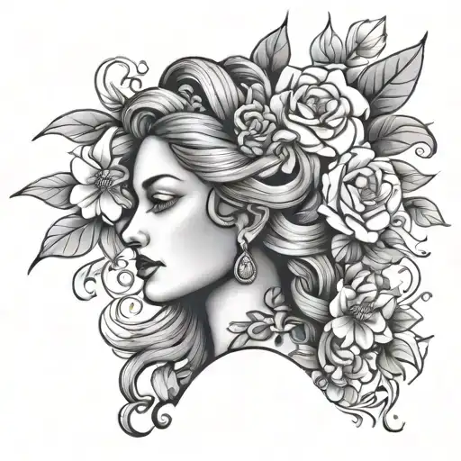 Floral Lady Head