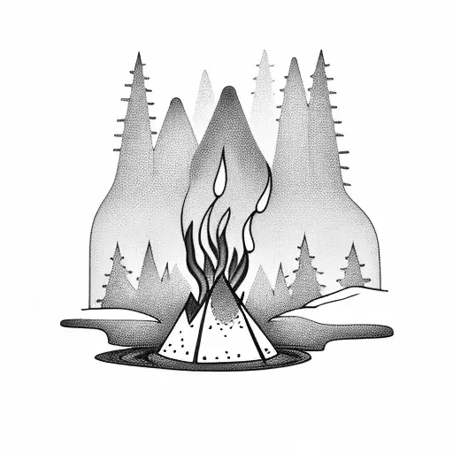 Campfire In A Forest