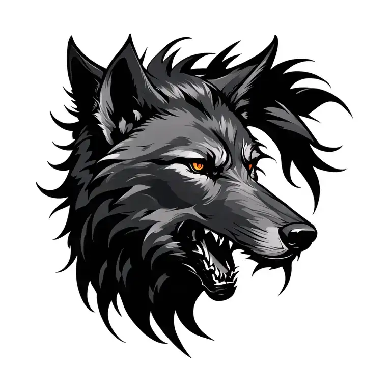 Evil Wolf Head