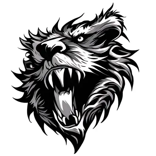 Scroll Line Head Roar