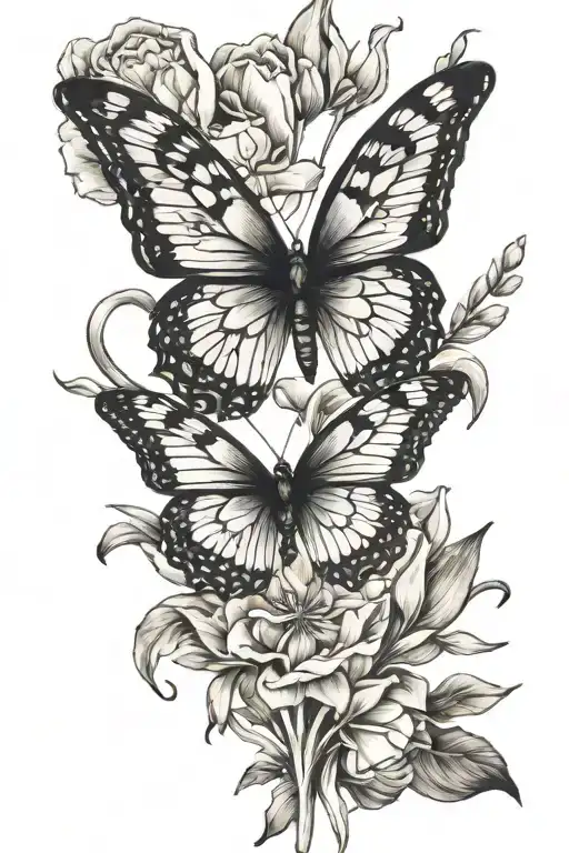 Butter Fly With Tulips Lots Of Color Lots Of Flowers