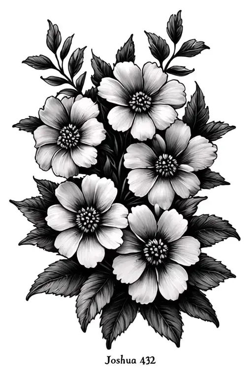 Small Flowers With Bible Verse Joshua 43 2