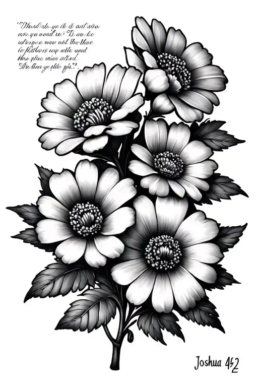 Small Flowers With Bible Verse Joshua 43 2