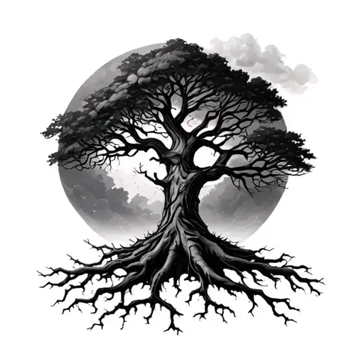 Map Time Gothic Tree And Roots