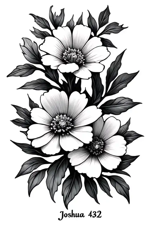 Small Flowers With Bible Verse Joshua 43 2