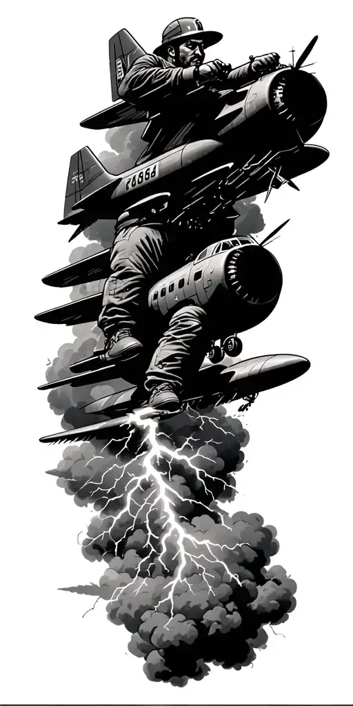 Lineman Storming Old Planes Flying Electrical Arcs