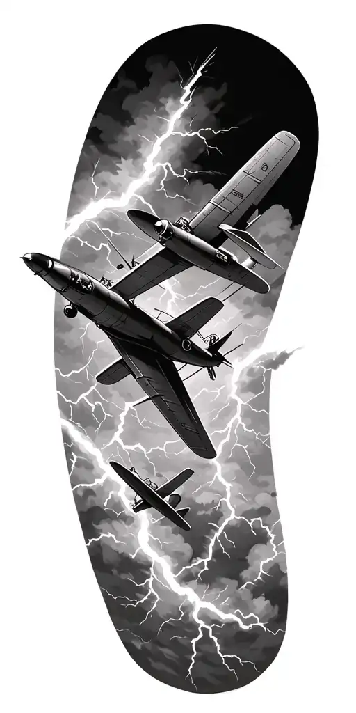 Lineman Old Planes Flying Electrical Arcs