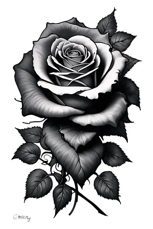 Emery With A Rose Intertwined