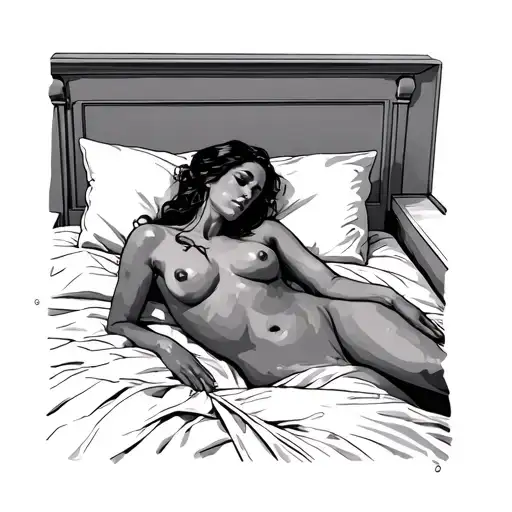 Nude Wife Lying In Bed