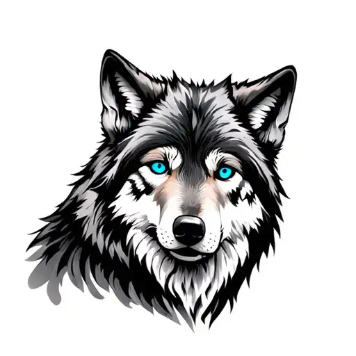 Wolf With Blue Eyes