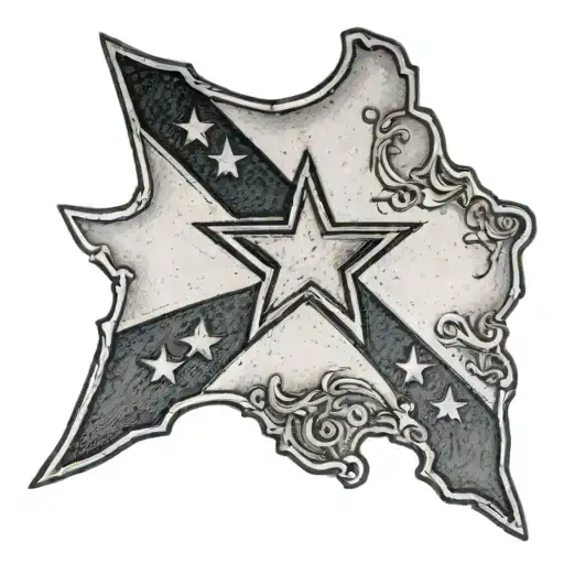 Texas Flag Shoulder Plate Black And White