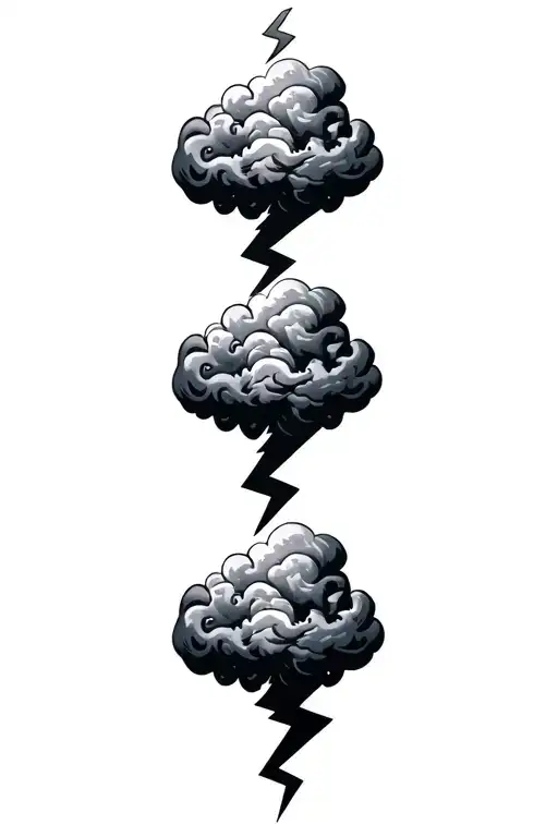 Cloud Ring With 5 Lightning Bolt