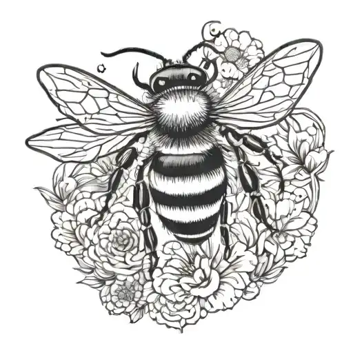 A Tattoo Of A Bee With K-drama Inspired Elements