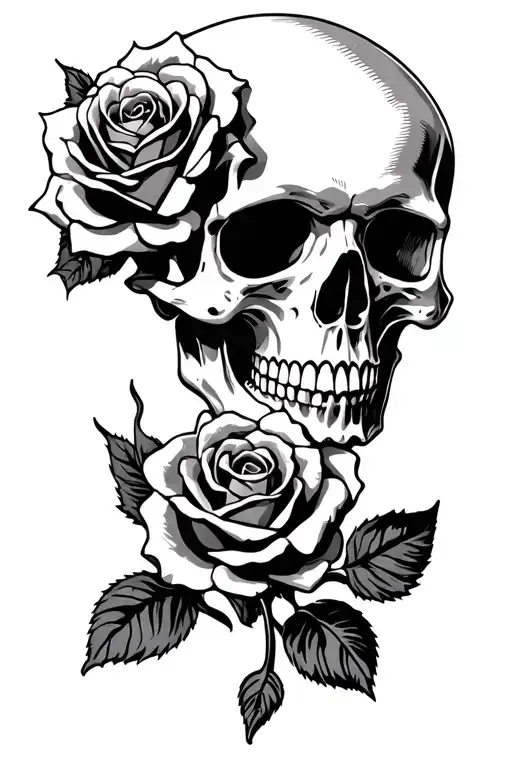 Skull And Rose
