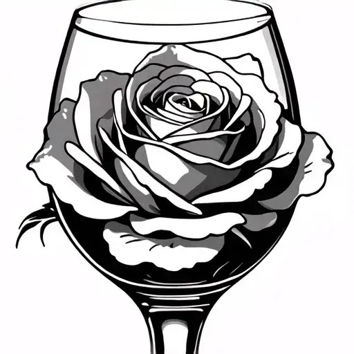 Wine Glass Rose Made