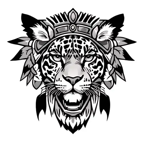 Aztec Jaguar With Headdress