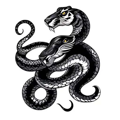 Snake And Tiger And Bul