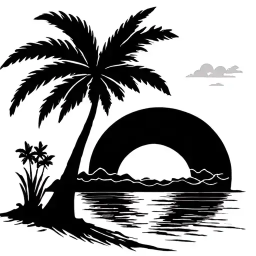 Sunset And Palm Tree