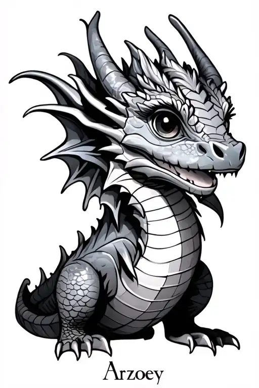 Baby Dragon Aesthetic With Name Arzoey