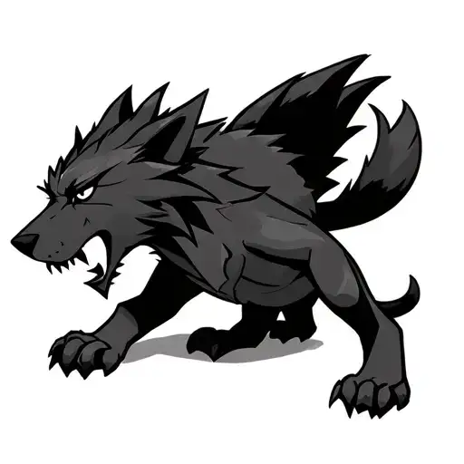 Onix The Pokemon Fighting A Direwolf