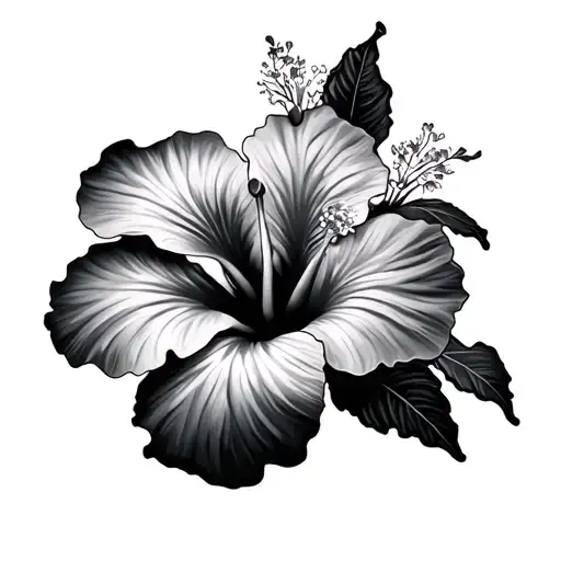 Hawaiian Islands Map With Hibiscus Flower