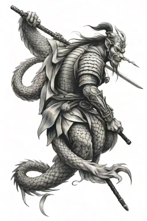 Samurai And Dragon