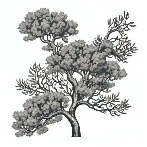 Create A Tattoo Featuring Lebanese Cedar Trees Intertwined With Arabic Calligraphy