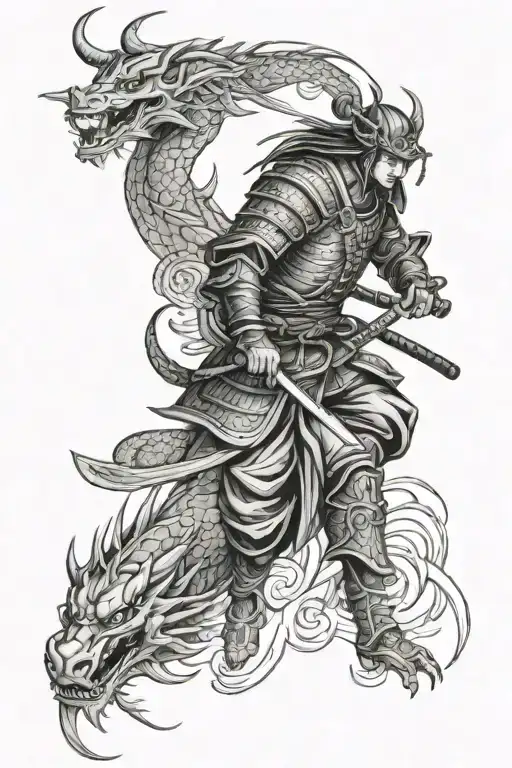Samurai And Dragon