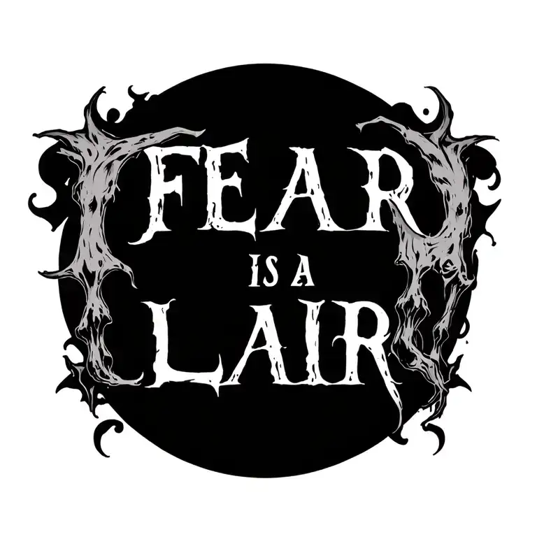 Fear Is A Liar Back Tattoo Design