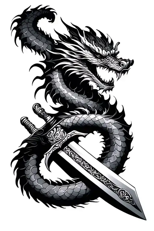 Dragon Wrapped Katana Sword
