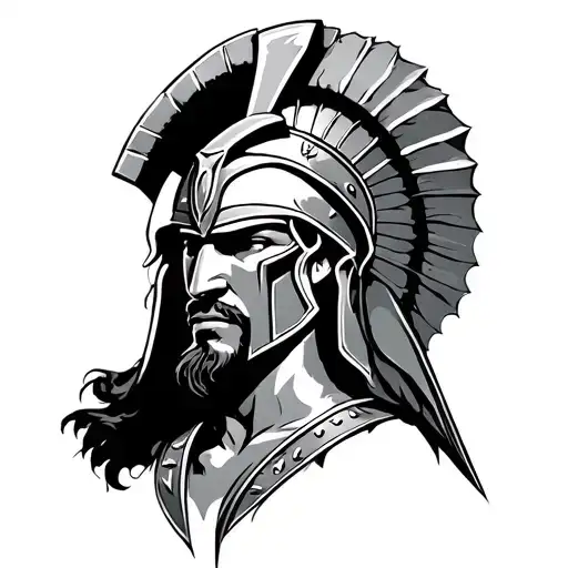 Spartan Warrior With Phillipians 4 13 Oround It