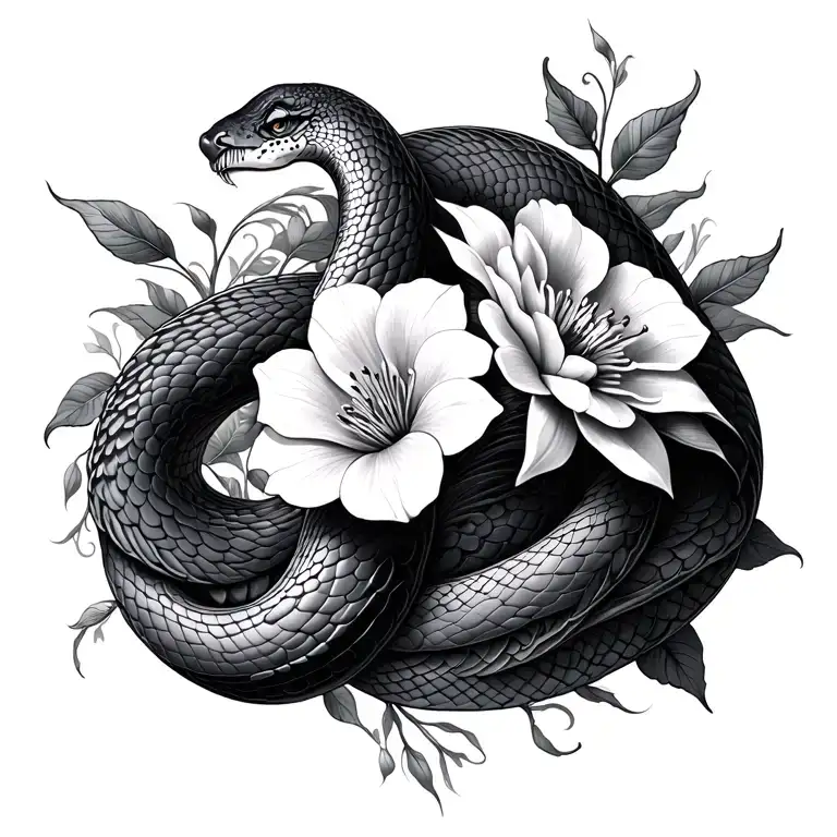 Flowers Snake Intertwined