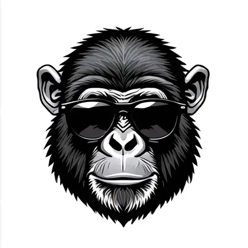 Monkey Head With Sunglasses