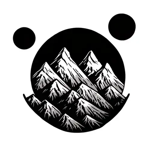 Three Mountain Peaks Symbolizing Wife And Daughters