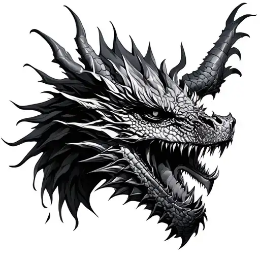 Dragon Game Of Throne Tattoo Design Realism