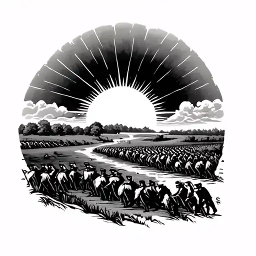 Battle Of Gettysburg Landscape Sun