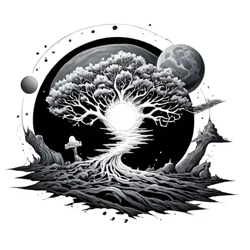 Gadem Of Eaden To Space With Tree Of Life Tornado