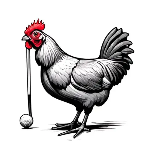Chicken Playing Golf